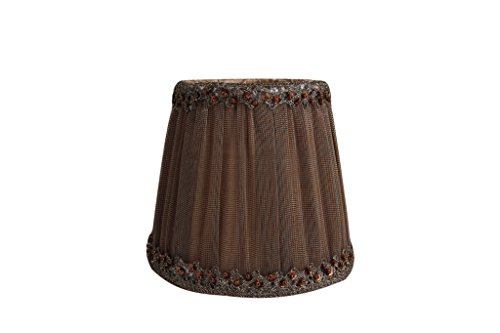 Splink 2 Pcs Lampenschirm E12/E14 Organza Stoff Stehlampe Tischlampenschirm mit Gold Trim Vintage Barockstil Stil 85*120*110mm - 7