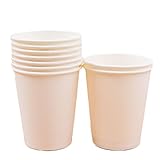 Capacidad: 250 ml, outflower 10pcs color sólido desechables vasos de papel para niños DIY Crafts Party potable 250 ml Oro, papel, Blanco, 250 ml