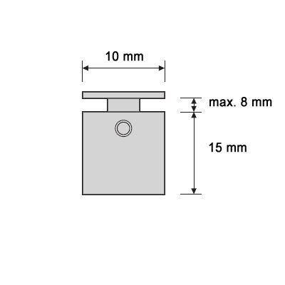 V2A Edelstahl Abstandshalter Set 10 mm x 15 mm, Made, Rund, Distanzhalter - 5