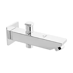 Pixaflo Crux Brass Bath Tub Diverter Spout with Wall Flange, Silver, Chrome Finish