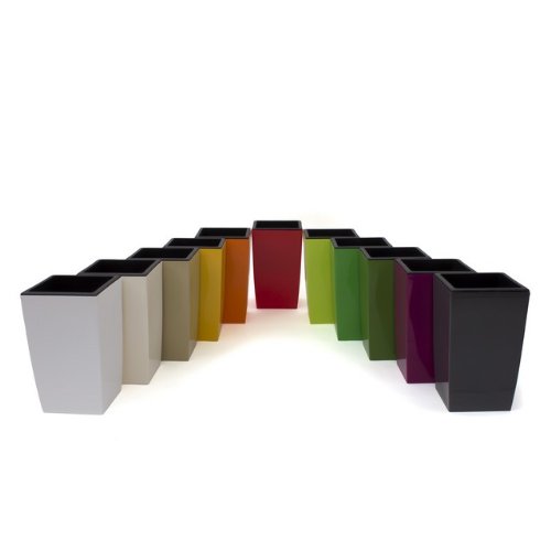 Dekoratives 3er Set Blumenkübel Blumentopf schiefer grau glänzend Pflanzeinsatz Coubi Serie - 7