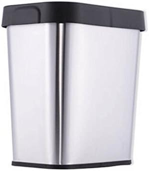 GAOLILI Trash Home Living Room Kitchen Bedroom Bathroom Toilet Stainless Steel Uncoated Trash Can Dustbins