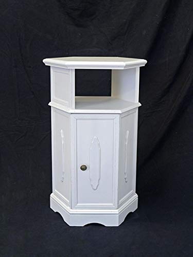 Antike Fundgrube Beistelltisch Beistellschrank Telefontisch 70iger Jahre Shabby Chic weiß (8400)