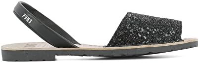 Avarca Pons Women's 101Glitternegro Black Leather Sandals
