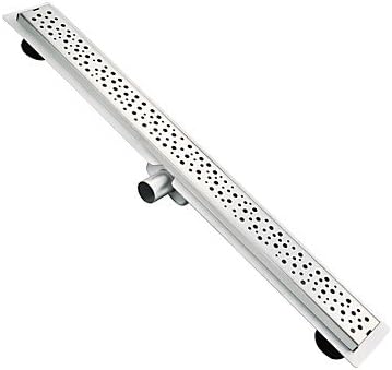 ASDO 800mm Stainless Steel 304 Linear Horizontal Shower Drain with Surrounding Tile Flange Waste Channel with Side Outlet
