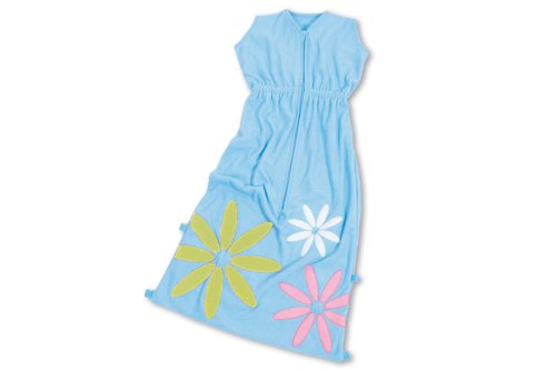 Baby Boum Pretty Petal design cotton based terry Sleeping Bag 1 tog (Azur Blue, 12-36 months)
