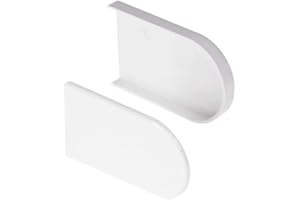 VIRTUAL PLASTICS Window Sill Capping Board - Bullnose Window Board Sill Cover - Plastic Window Cill Cover - 1 Metre Length (Short End Caps (Pair))