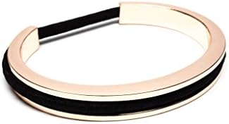 Hair Tie Bracelet, Silver Or Rose Gold, Hairband Bracelet For Girls & Women, What A Creative Gift, Solid Stainless Steel Metal, To Hold Your Hair Tie, Cuff Bracelet **FREE Hair Band** (Rose G)