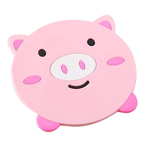 Flyes Creative - Posavasos de Silicona con diseño de Dibujos Animados para Aislamiento de Cuenco Grueso y Suave Rosa Rosa