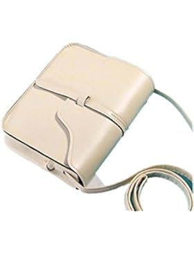 Taschen Damen,Frauen SchultertascheVintage Handtasche Leder Satchel Messenger Bag LMMVP (Beige)