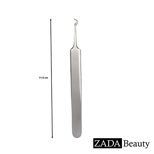 Original ZADA Beauty Mitesserentferner aus chirurgischem Edelstahl – Pickel-Entferner Blackhead Tweezer Gebogene Nadel - 4