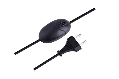 Electraline 70117 Dimmschalter mit Kabel 1,5 m, max. 160 W, Small, Weiß/Schwarz