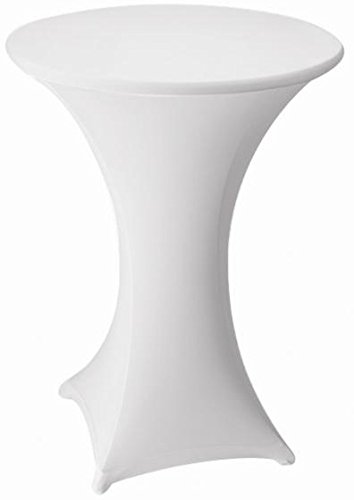 Gastro Uzal Stretch Stehtischhusse Set 2 teilig weiß, 80-85 cm Husse für Stehtische Tischhusse überwurf Bistrotischhussen Stretch