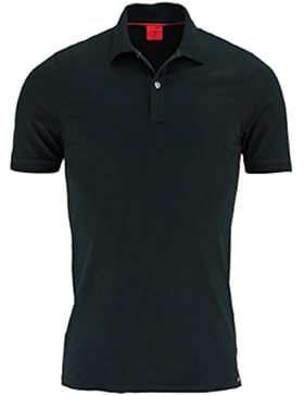 OLYMP Body Fit Poloshirt Halbarm geknöpft Pique schwarz
