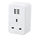 Price comparison product image Invero® UK to USA InterContinental Travel Adaptor 1 Way with 2x USB Charging Ports Ideal for Smartphones, Tablets, Cameras and more