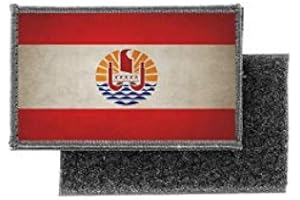 AKACHAFACTORY Patch ecusson imprime badge vintage drapeau tahiti polynesie francaise