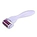 3 in 1 Micro Needle Derma Roller Kit with 3 Detachable Roller Heads(0.5mm/180 Needles, 1.0mm/600 Needles, 1.5mm/1200 Needles, Made of Medical Steel for Eyes, Face and Body) and 1 Handle - Wonderful for fine lines, acne marks, wrinkles, scars, stretch marks, cellulites, eye bags, dark spots, blemishes, saggy skin ,body and other skin problems - 100% Satisfaction Guarantee or Money Back- White Handle & Purple Roller