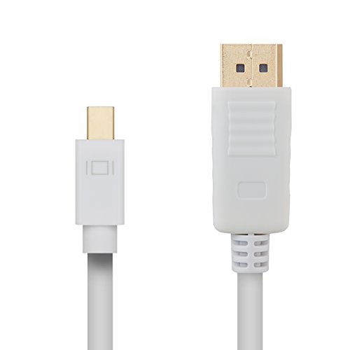 Mini DP auf DP Kabel, 1.8m Vergoldet Mini DisplayPort(Thunderbolt) auf Displayport(DP) Kabel(Weiß) Konverter Adapter V1.2, 4K Resolution Unterstützte von SZCTKlink - 6