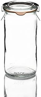 Weck Tube 340ml Set of 6 Jars Seal Diameter 60 + Clips Included