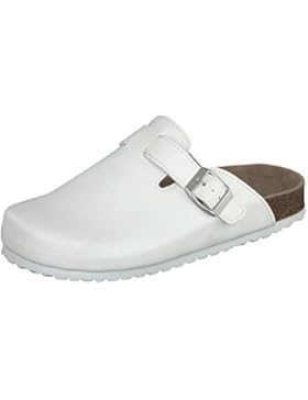 Softwaves Herren Damen Clogs 276-111 weiß Leder-Decksohle Gr.36-46 Unisex