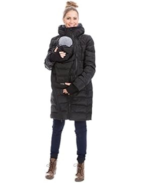 GoFuture Damen Tragejacke für Mama und Baby 4in1 Känguru Jacke Umstandsjacke Daunen Winter GF2265