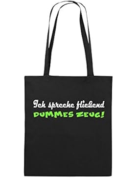Comedy Bags - Ich spreche fließend dummes Zeug! - Jutebeutel bedruckt, Baumwolltasche zwei lange Henkel aus 100...