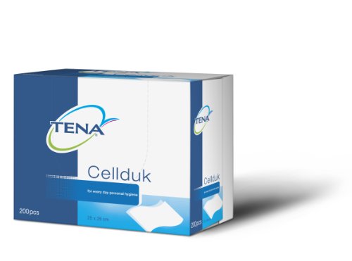 TENA Cellduk Disposable Washcloths, 25 x 26cm, Box of 200 x 2