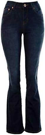 Fuchia boutique Women’s High Rise Kick Flare Jeans Ladies Bootcut Faded Coloured Denim Jeans