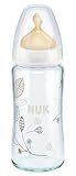 NUK First Choice 240ml Glass Bottle with 0-6mths Latex Teat (1 pack)