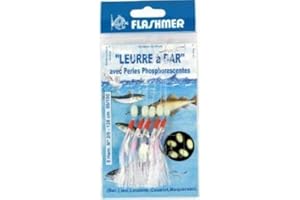 BAS DE LIGNE FLASHMER LEURRE A BAR - LANGUETTES 5 HAMECONS N°8