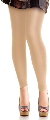 Women's High Waist Slimming Leggings Elegant Wear Body Shapper (Beige, Small)