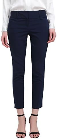 YTUIEKY Women's Stretch Capri Casual Work Ankle Pants Navy