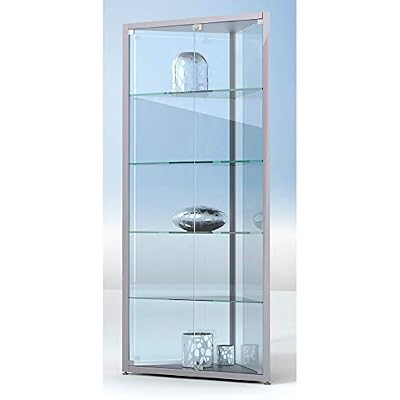 Certeo Vitrine d'angle INSIDE - 4 tablettes, vitrage sur 3 côtés - h x l x p 1820 x 585 x 585 mm - armoire vitrine armoires vitrines rayonnage de présentation rayonnages de présentation vitrine vitrine d'assortiment vitrine en verre vitrines vitrines