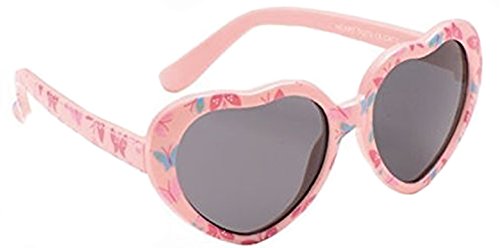 Baby Toddler Pink Heart Sunglasses with Soft Durable Plastic Frame and Black Smoked Lenses Providing Full UV 100% Protection Ideal for 0 to 3 Years
