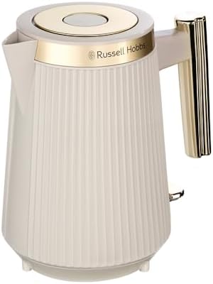 Russell Hobbs Bollitore Elettrico [1,7L, 2400W] Brontë Stone (Opaco, Accenti oro, Beccuccio Perfect Pour, Indicatore acqua, Base 360°, Avvolgicavo, Illuminazione, Coperchio pressione) 26751-70