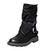 Produktbild Sannysis Stiefeletten Damen Mode Warme Stiefel Kurze Lederstiefel Frauen Schnalle Kunstleder Patchwork Schuhe