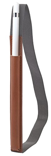 StilGut Pencil-Halter für Apple 12,9" iPad Pro aus echtem Leder. Stift-Halterung zur sicheren Aufbewahrung des Apple Pens, Cognac