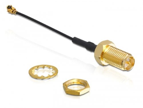 DELOCK WLANz Anschl. RP-SMA Jack z. Einb. 50mm