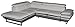 Produktbild Cotta Prestige Polsterecke, Lederimitat, hellgrau/dunkelgrau, 223x265x74 cm