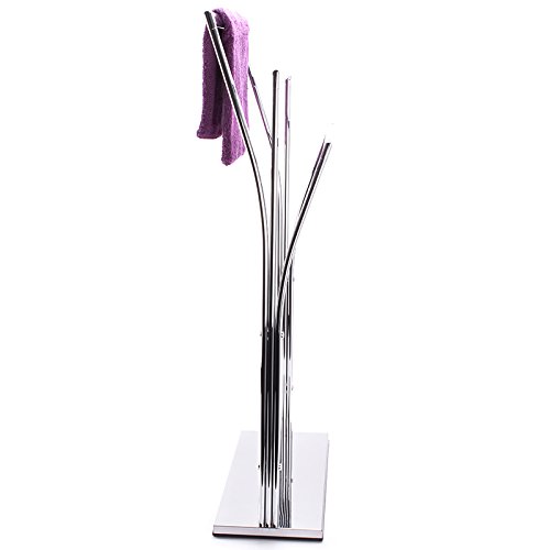 MSV Handtuchständer Handtuchhalter (LxBxH): ca. 42 x 19 x 2,5 cm aus verchromten Metall in Edelstahl Optik mit 3 Handtuchstangen - 4