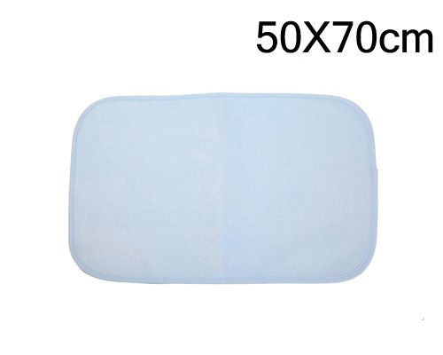 50 x 70cm Bamboo Fiber Reusable Breathable Waterproof Urine Mat Baby Changing Pad Cover Underpads Mattress Pad Sheet Protector - Blue