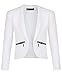 LotMart Mädchen langärmlig offene Vorderseite Reißverschluss Tasche Jacke Kinder Blazer Strickjacke TOP - Weiß, 134-140