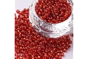 Handicraft Emporium Glass Seed Beads | Lined | 4mm | Red | 50g