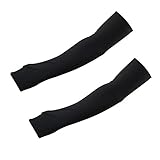 Tenn Well Cool Arm Sleeves, Quick Dry UV Protection Sleeves with Thumb Hole for Running Cycling Driving Fishing (Black)