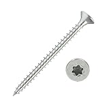 Antrieb: TORX TX25 500 Stück Edelstahl-Schrauben 5x60 mm Vollgewinde Torx - Spanplattenschrauben mit Senkkopf - Holzschrauben/Holzbauschrauben - Werkstoff A2 VA V2A - Edelstahlschrauben/Universalschrauben TX25