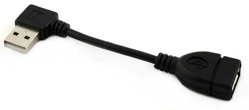 COM-FOUR USB 2.0 Verlängerungskabel Stecker / Buchse Adapter 90° links gewinkelt 10 cm – 2 Stück - 2