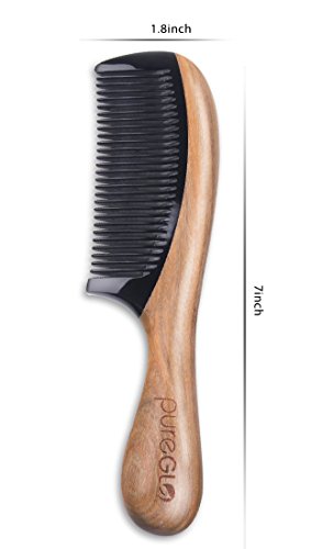 pureGLO Grün Sandelholz Haarkamm – Natürliches Aroma Handgemachte Büffelhornkämme – Keine Statische Entwirren Kamm Mit Box Kostenlose Premium-Geschenk - 5