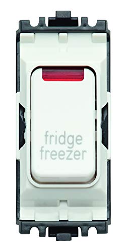 MK Electric Edge 20 Amp DP 1 Way - Módulo de interruptor con neón para nevera congelador