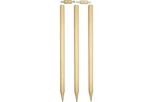 YEEGFEY SET OF 3 FULL SIZE CRICKET WICKETS WOODEN STUMPS