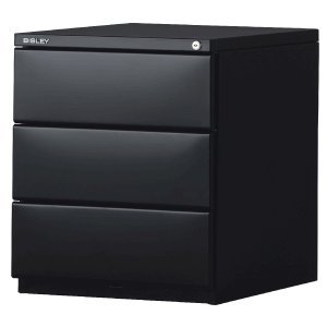 Preisvergleich Produktbild Bisley Rollcontainer OBA Stahl mit 3 Schüben HxBxT 519x420x565mm schwarz